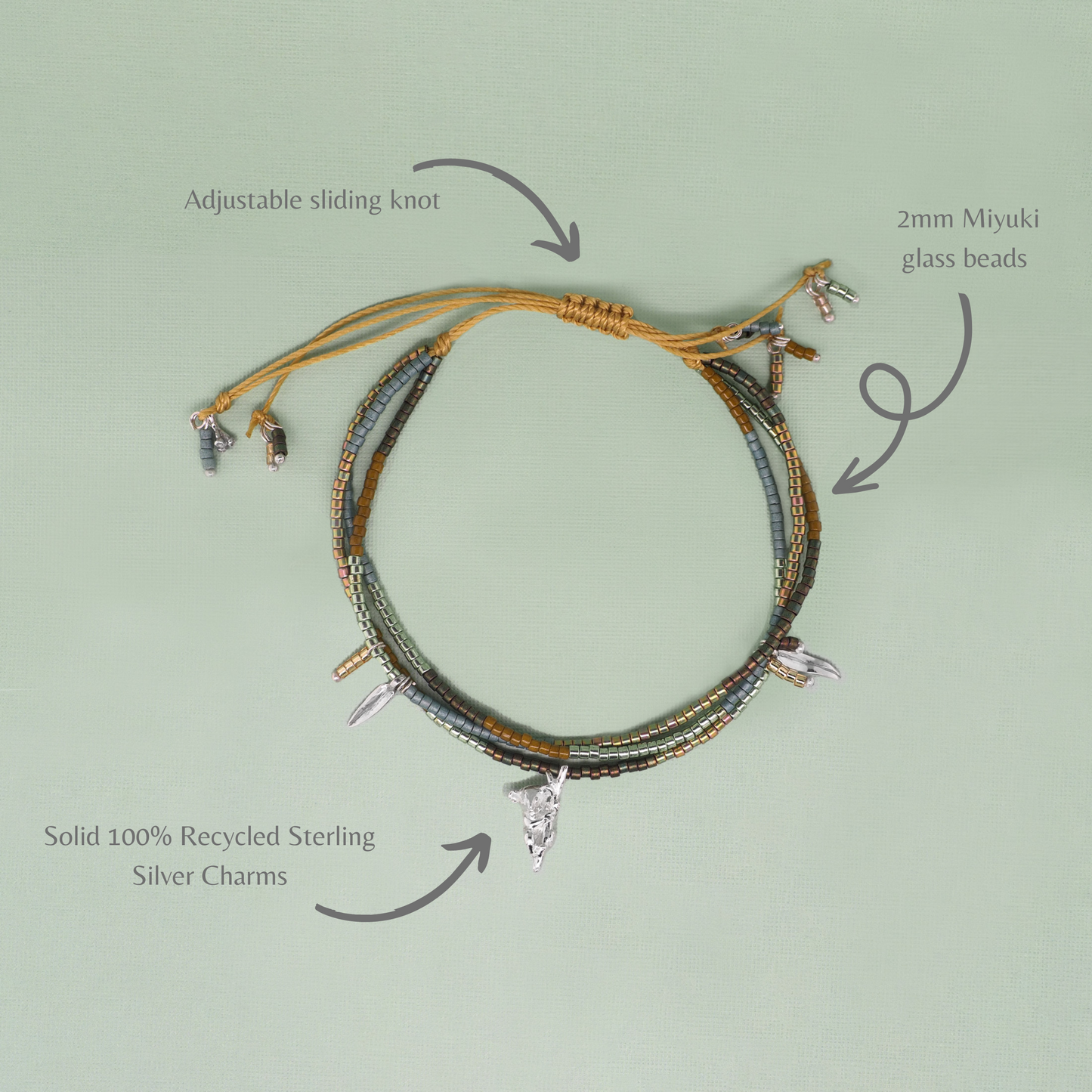 Colours of The Eucalyptus Tree Charm Bracelet