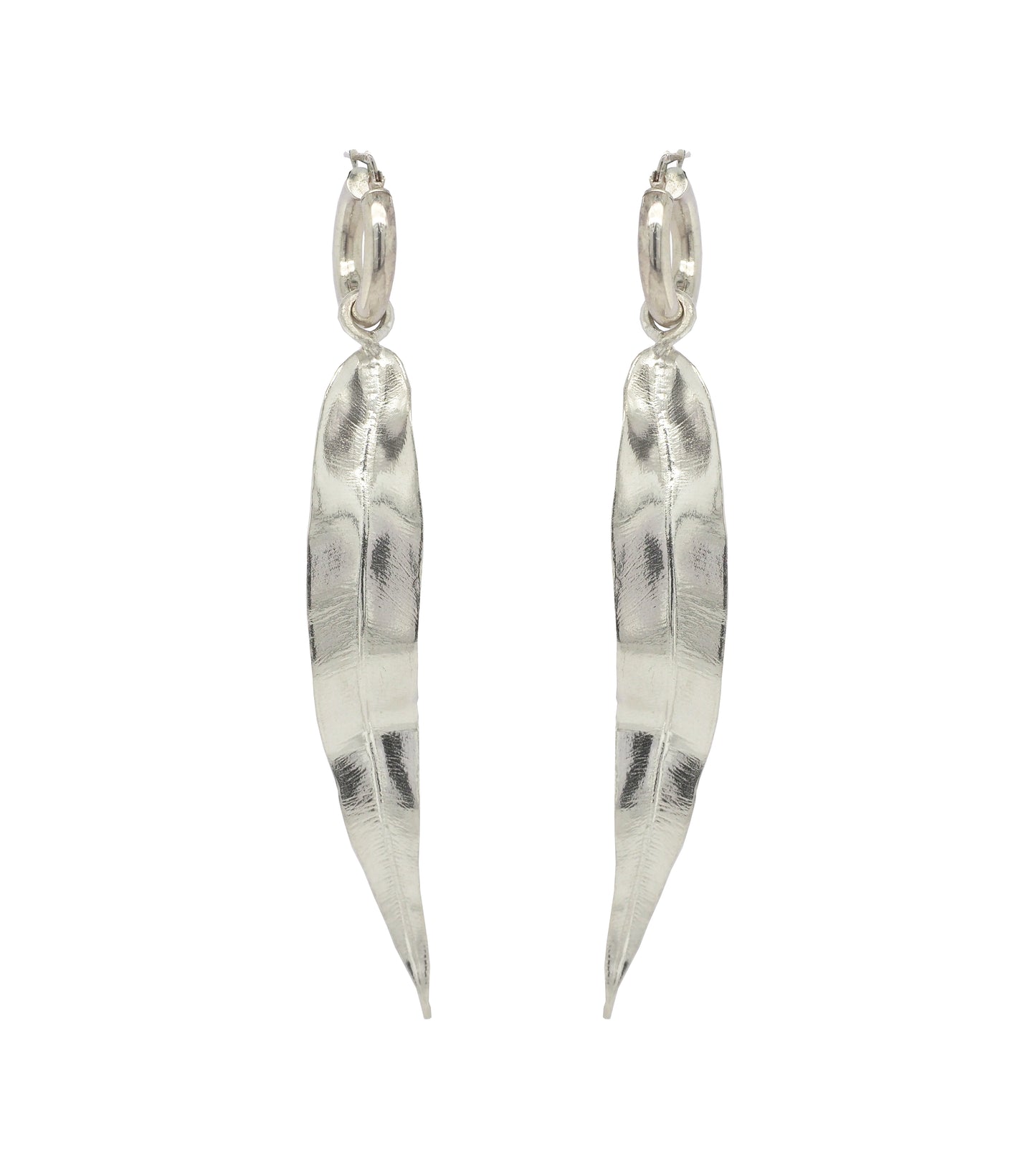 Silver Eucalyptus Leaf Earrings