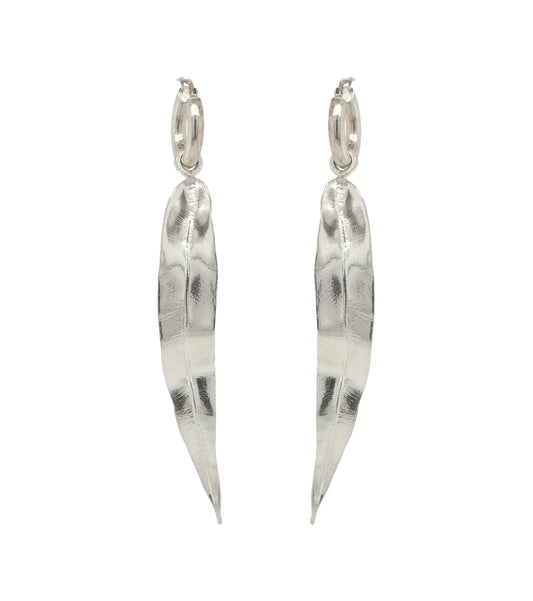 Silver Eucalyptus Leaf Earrings