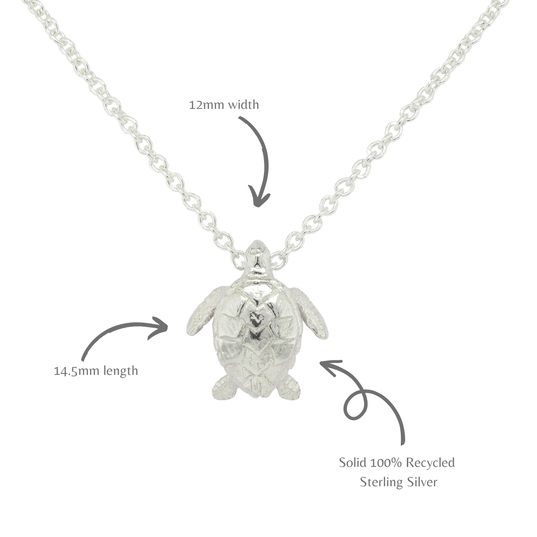 Silver Hawksbill Sea Turtle Necklace