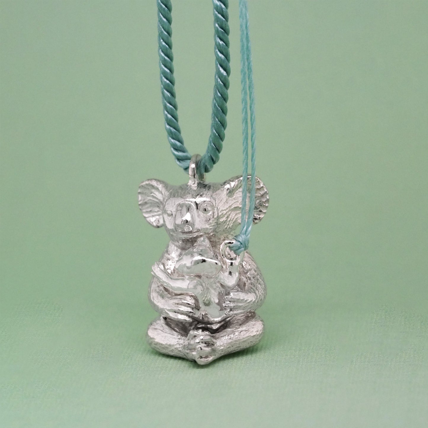 Mama Koala and Joey set in Sterling Silver
