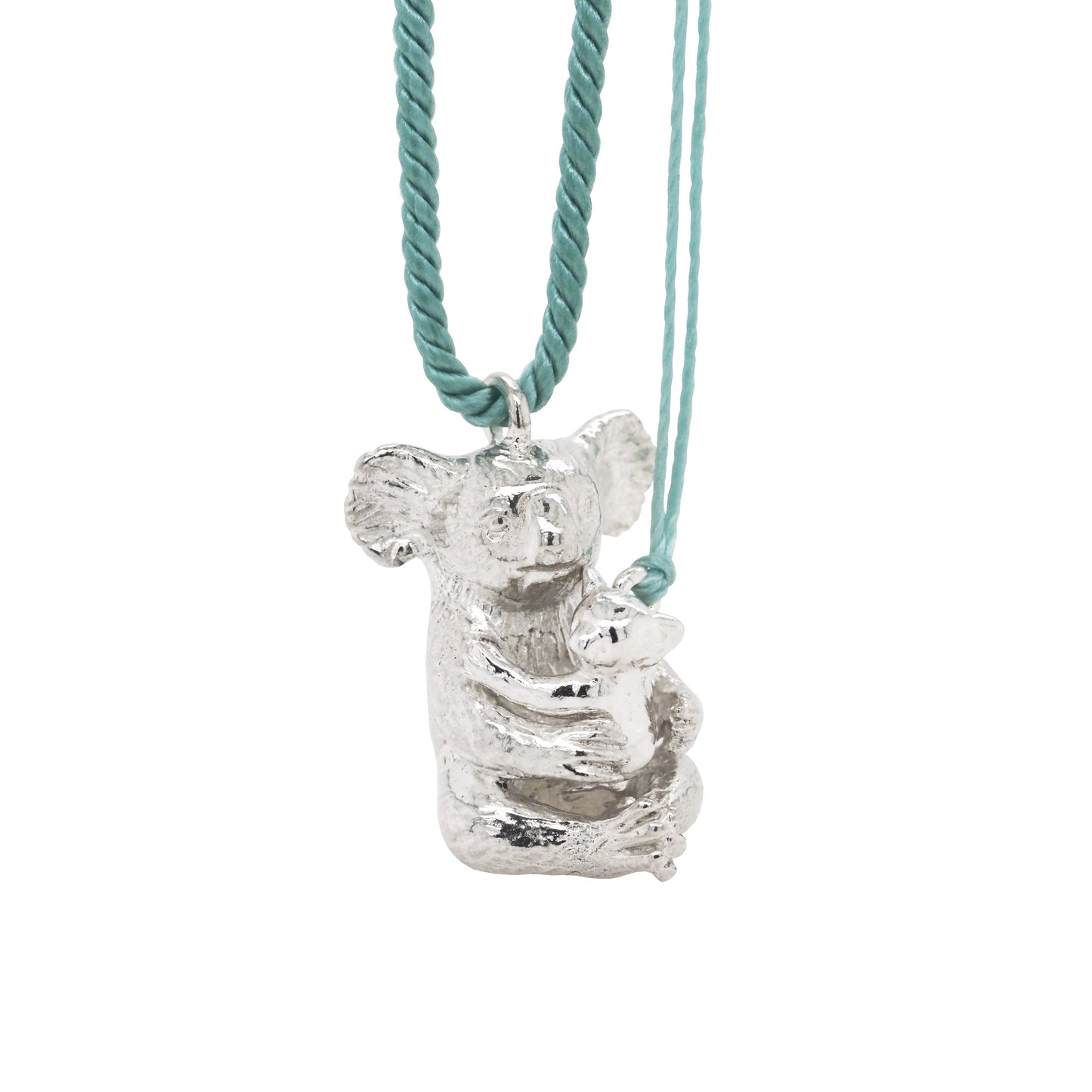 Mama Koala and Joey set in Sterling Silver