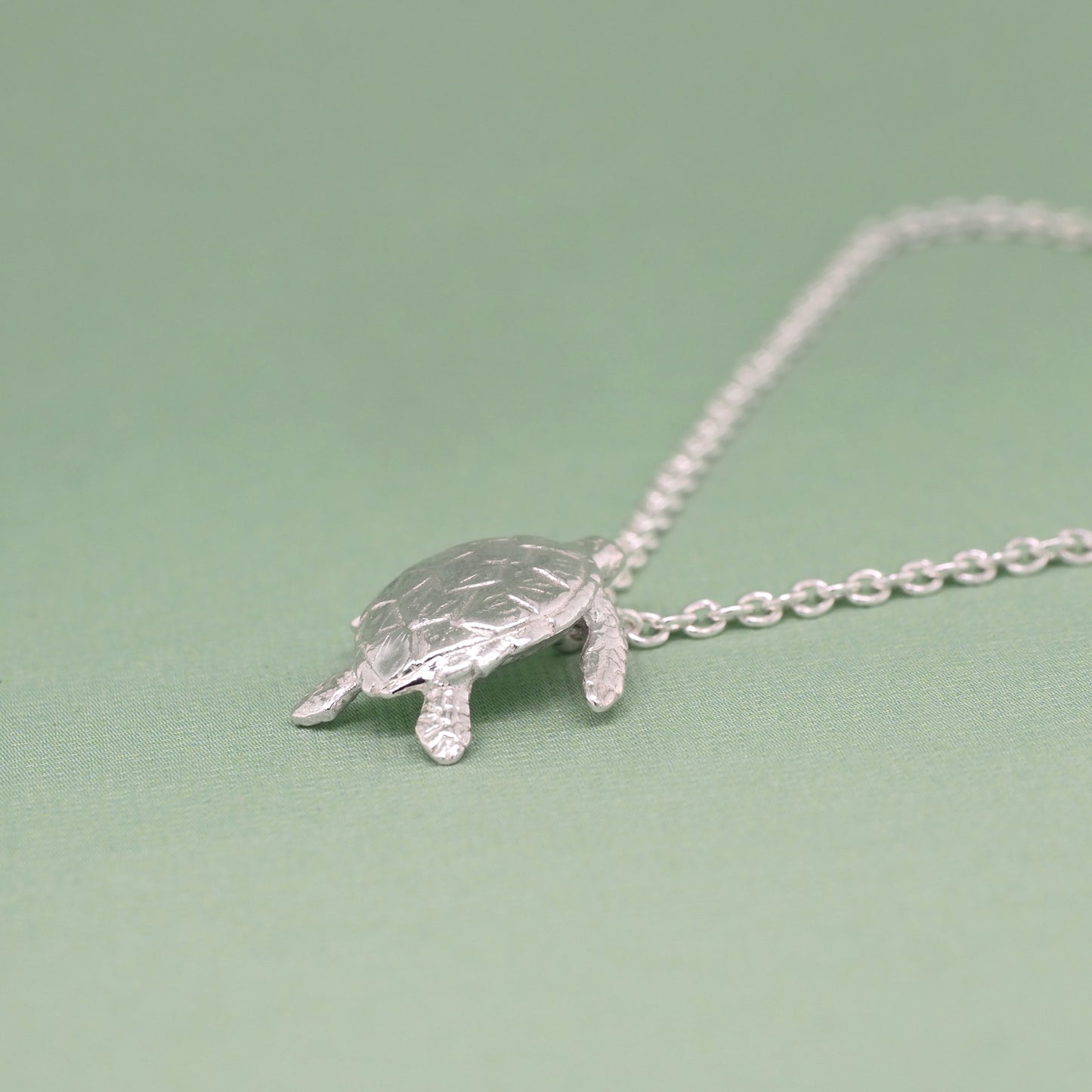 Silver Hawksbill Sea Turtle Necklace