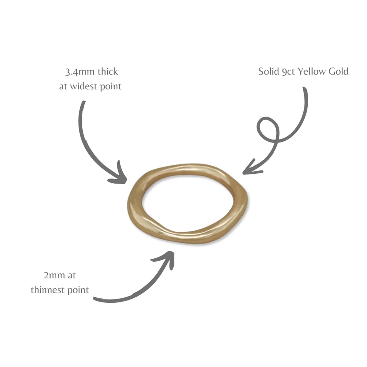 Yellow Gold Driftwood Ring - Maxine Noosa