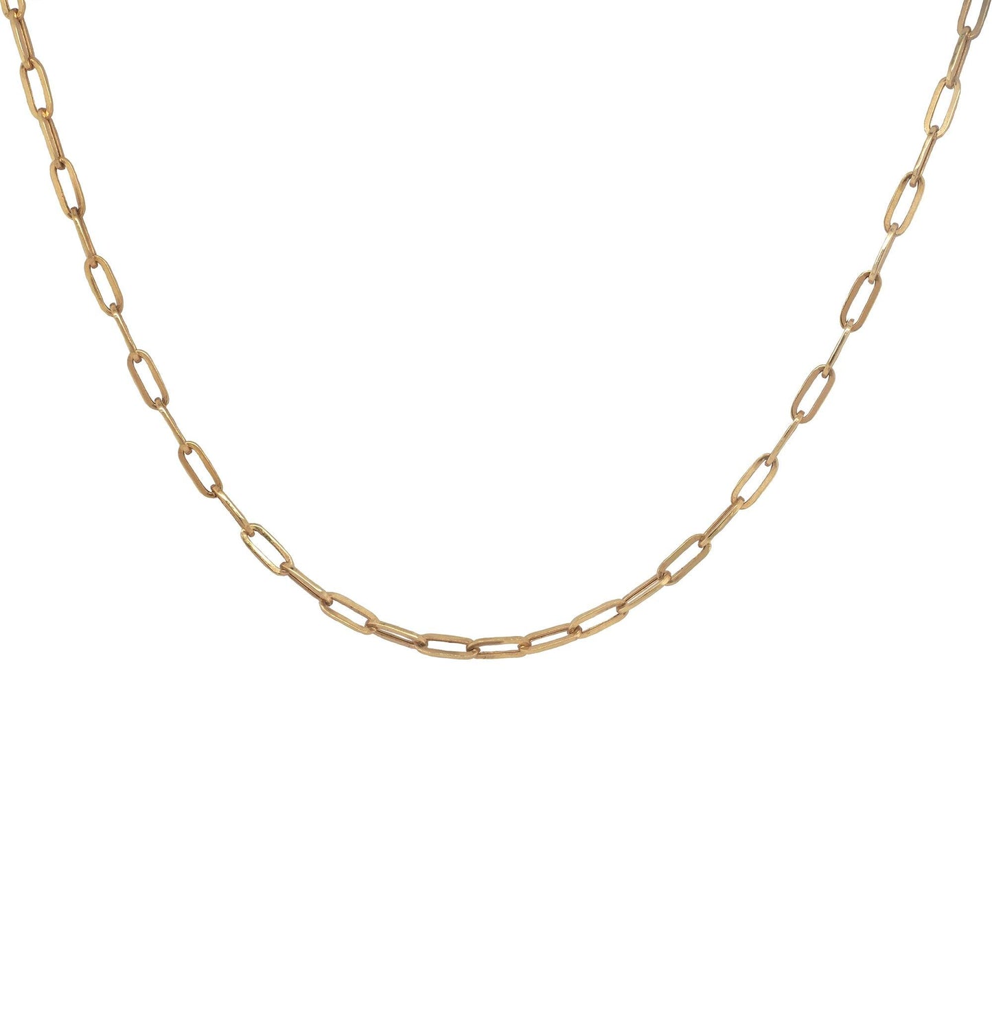 Yellow Gold Paperclip Chain - Maxine Noosa