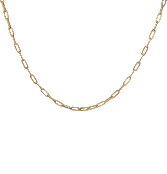 Yellow Gold Paperclip Chain - Maxine Noosa