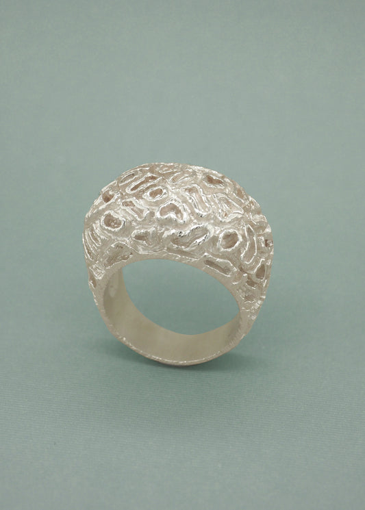 Sterling Silver Brain Coral Reef Ring