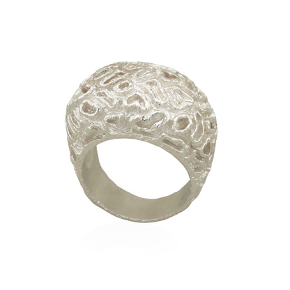 Sterling Silver Brain Coral Reef Ring