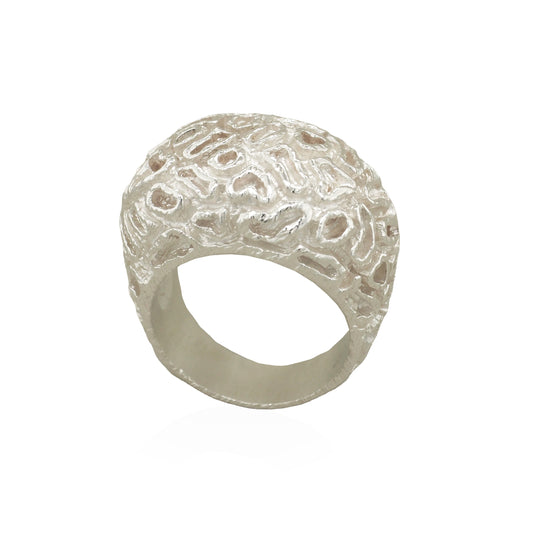Sterling Silver Brain Coral Reef Ring