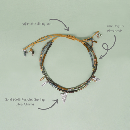 Sliding knot bracelet with 2025 charm