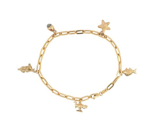The Noosa Charm Bracelet in Yellow Gold