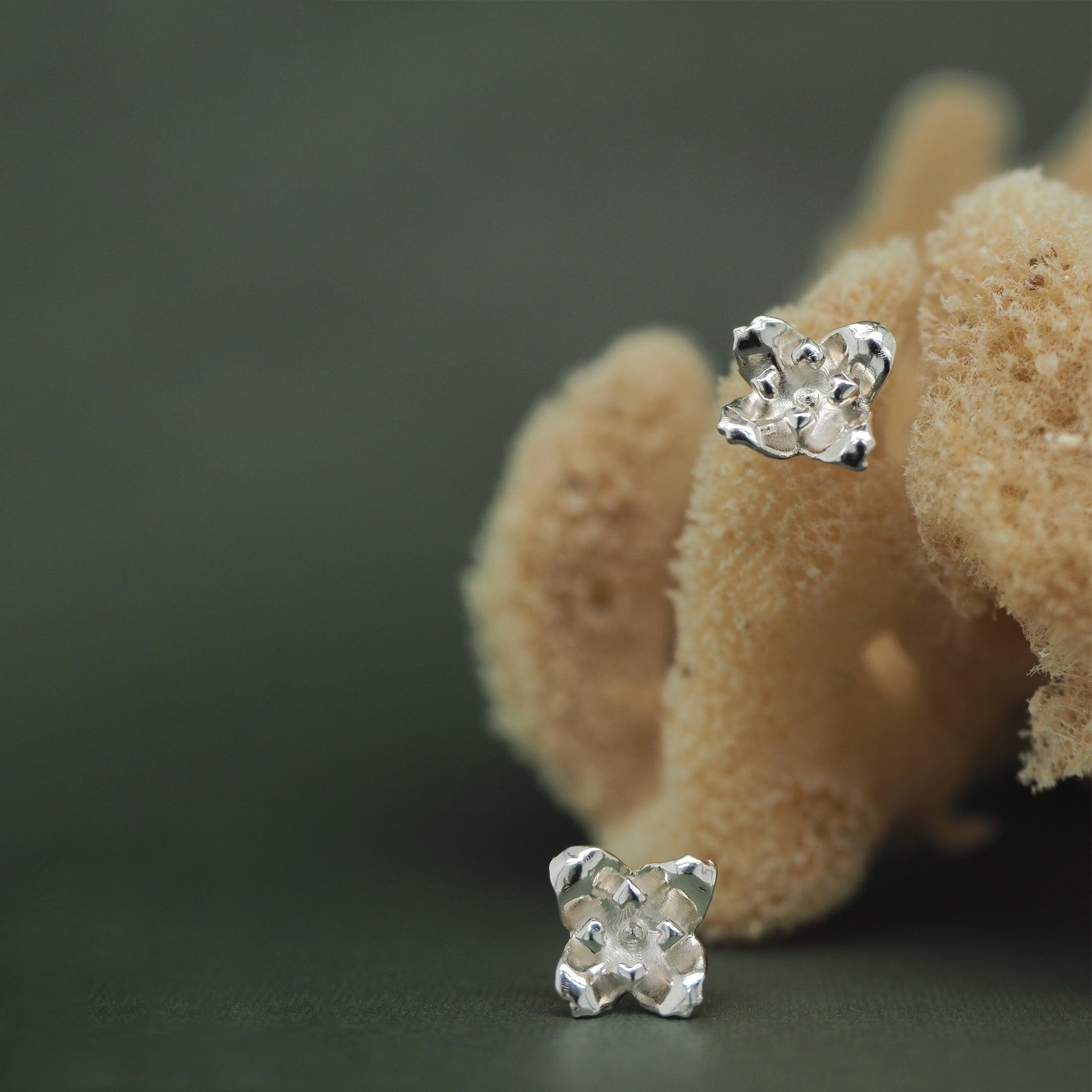 Dainty Grey Mangrove Flower Earrings - Maxine Noosa