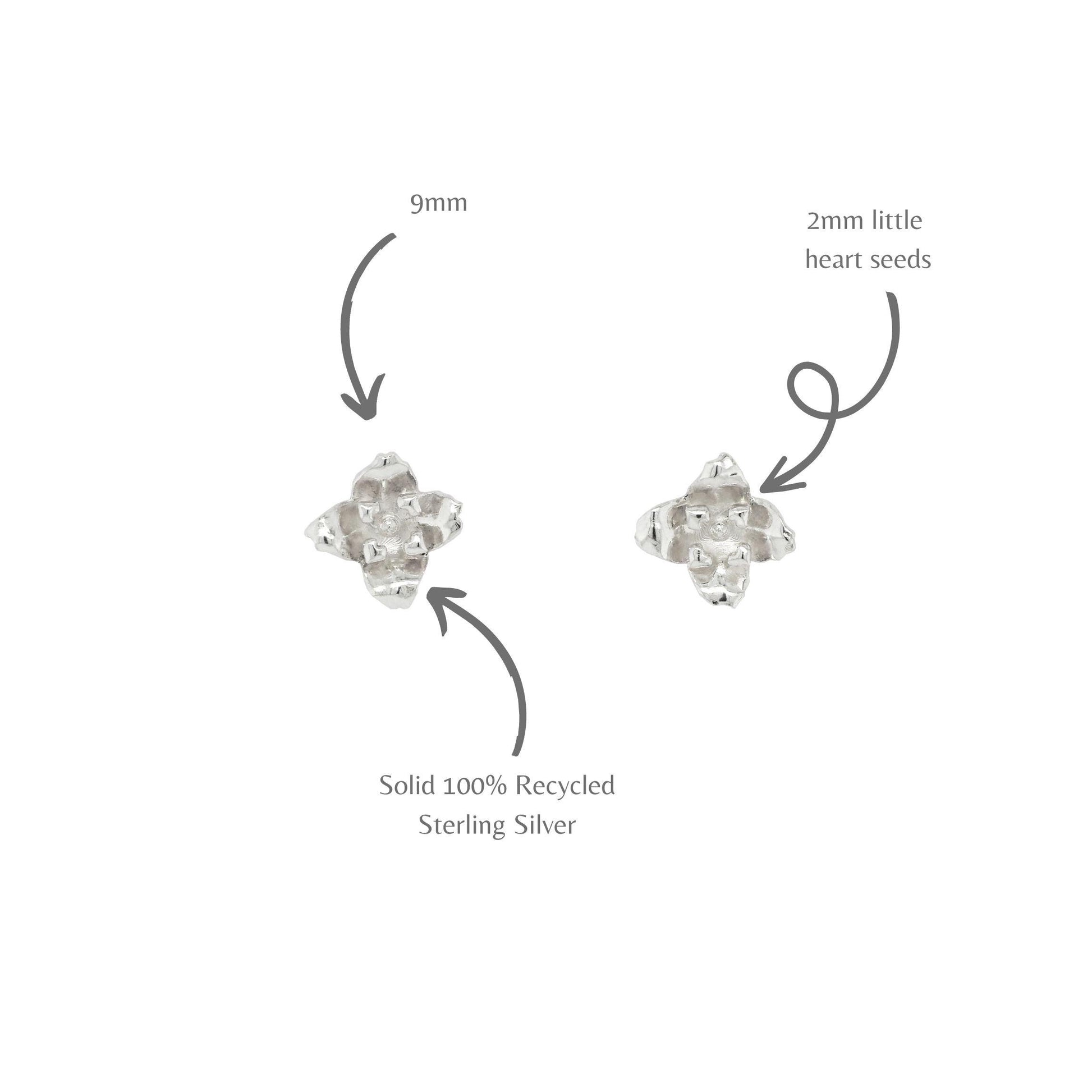 Dainty Grey Mangrove Flower Earrings - Maxine Noosa