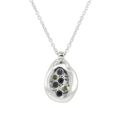 Sapphires in Silver Pebble Necklace - Maxine Noosa