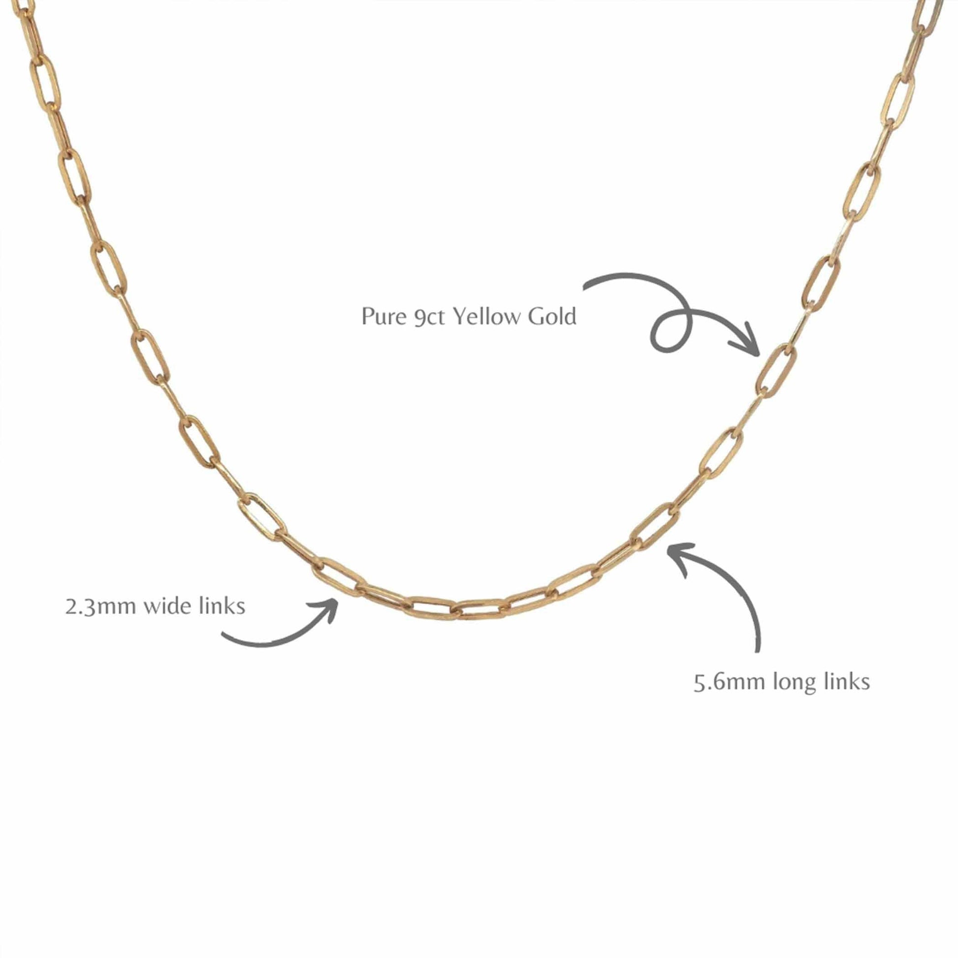 Yellow Gold Paperclip Chain - Maxine Noosa
