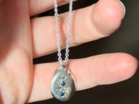 Sapphires in Silver Pebble Necklace
