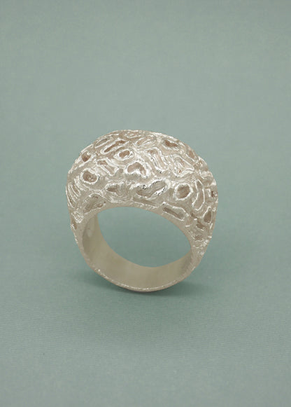 Sterling Silver Brain Coral Reef Ring