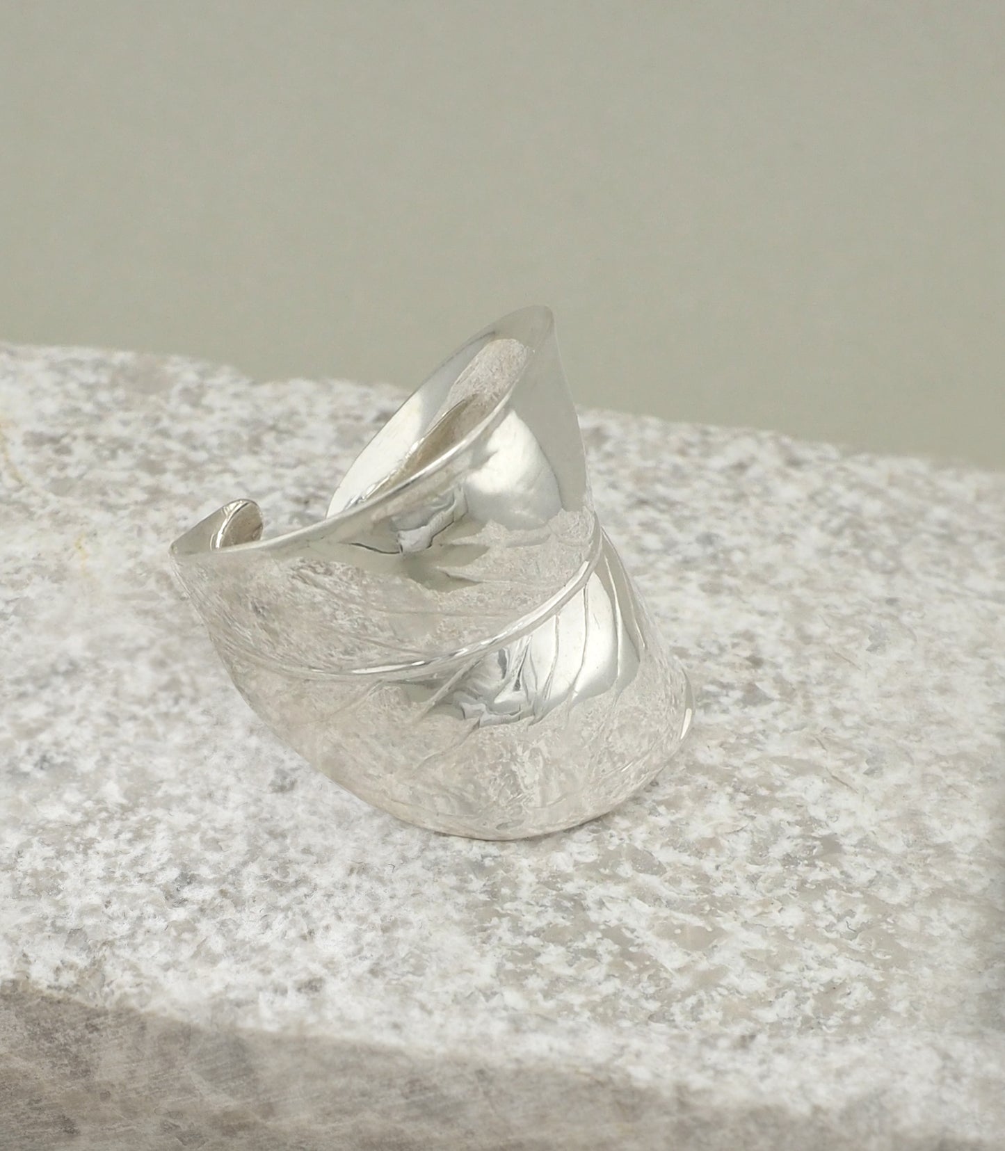 Sterling Silver Eucalyptus Leaf Wrap Ring